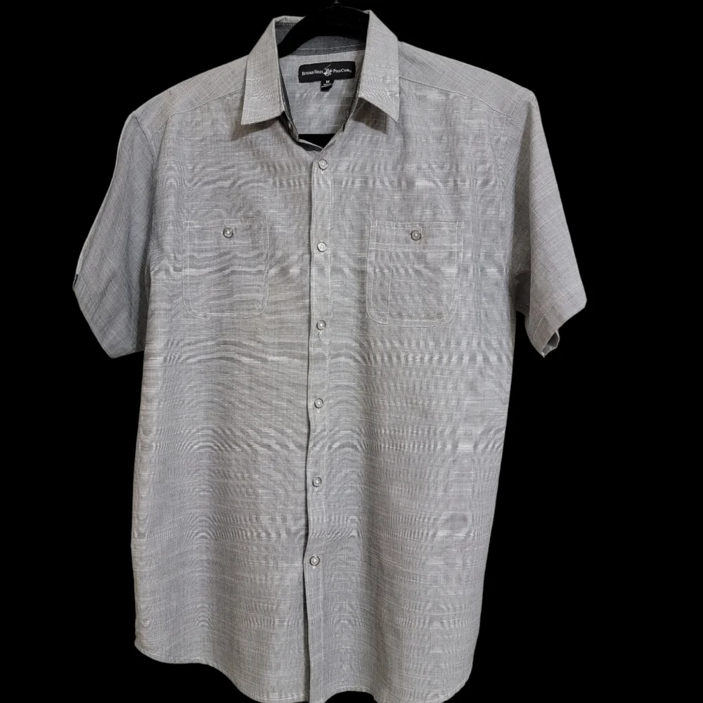 BEVERLY HILLS POLO CLUB Men's Short Sleeve Shirts Gray- M - Picture 2 of 4